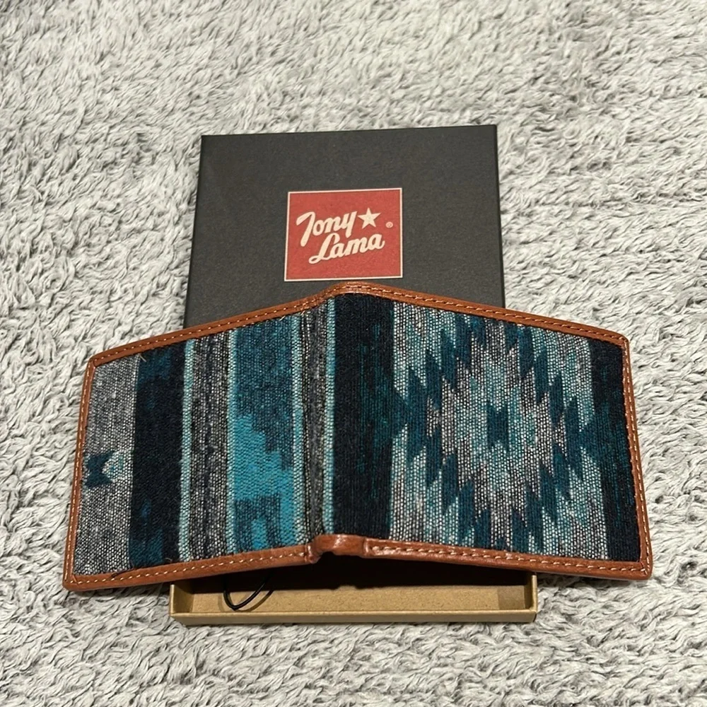 Tony Lama genuine leather BIFOLD WALLET men's new in box